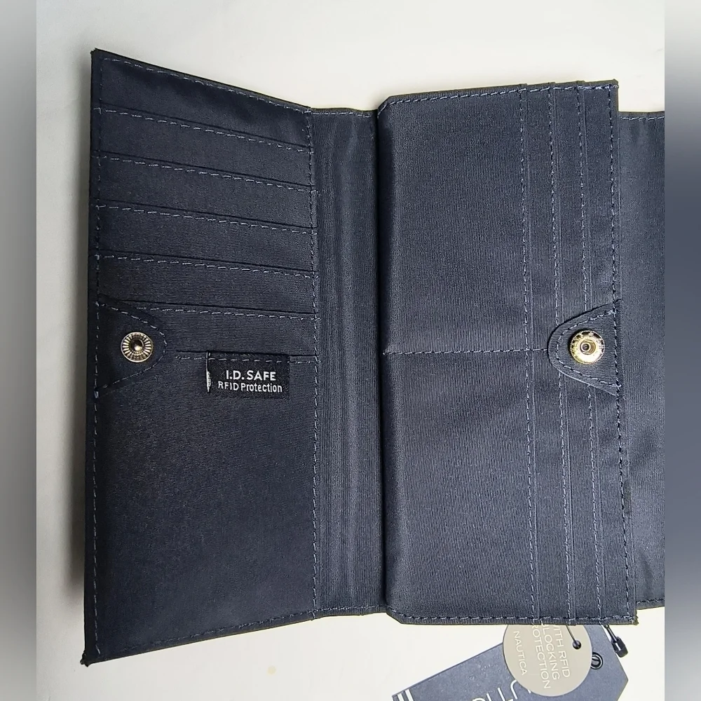 Nautica Navy Indigo Women's Money Manager Deep Sea Dive RFID Wallet NWT